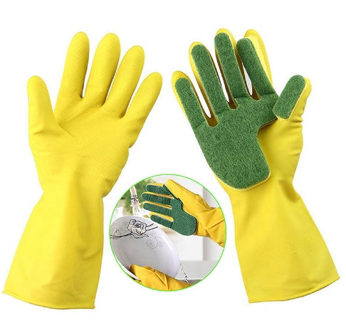 Reusable Cleaning Gloves With Scrub Fingers
