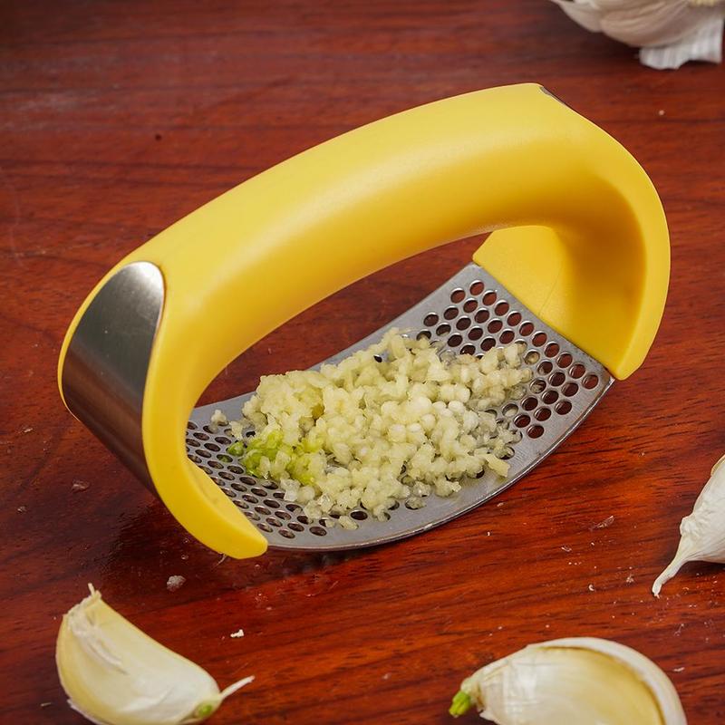 Stainless Steel Garlic Masher Garlic Press Household Manual Curve Fruit Vegetable Tools Kitchen Gadgets - Bp Goodz