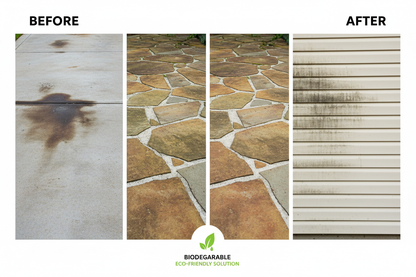 Before and After Results - Multi-Surface Cleaning on Driveways and Patios